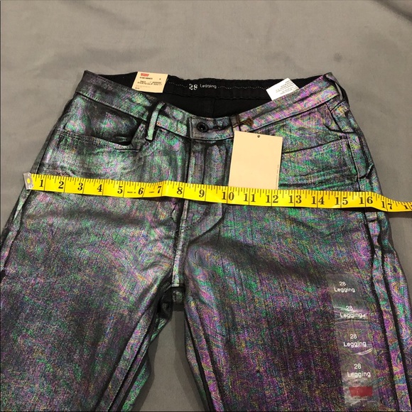 Leviβs Black Petrol Coated Skinny Legging Jeans - Picture 6 of 16